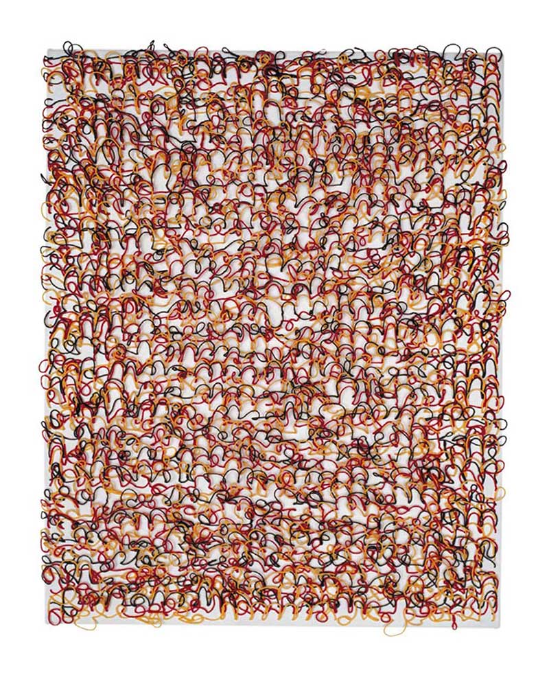 Körper · 2000 · Garn auf Nessel · 43×32×2,3 cm